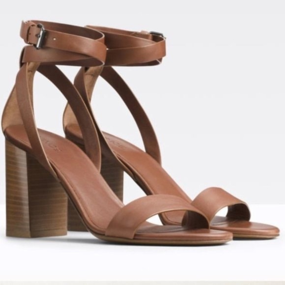 Vince Farley Ankle Wrap Block Heel Sandal in Sable 10 - Picture 8 of 10